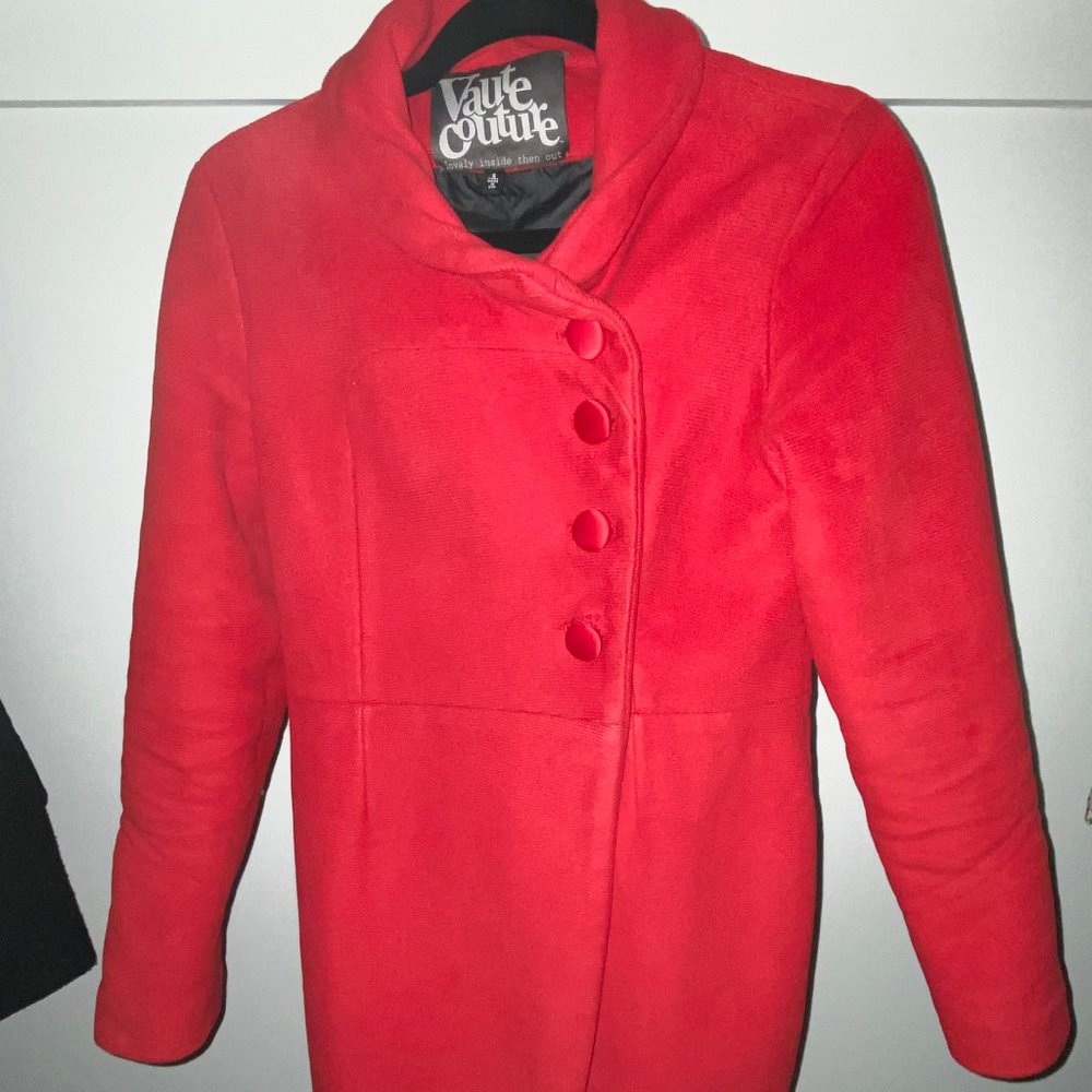 Cherry Red Vaute Couture Coat-Warm, Cute and Bold
